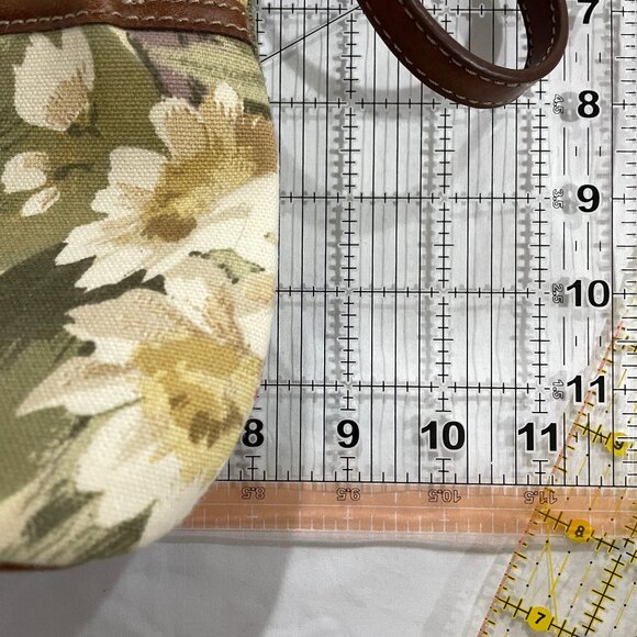 NWD RELIC Eliza Floral Women's Small Canvas Hobo Shoulder Bag Leather Trim Purse - Picture 12 of 12